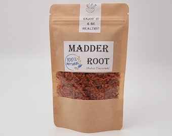 Madder Root - Cuts or Powder - Natural Dyes - Rubia Tinctorum - Madder Root Chopped Natural Dye Fabrics Red Orange 100% Biodegradable