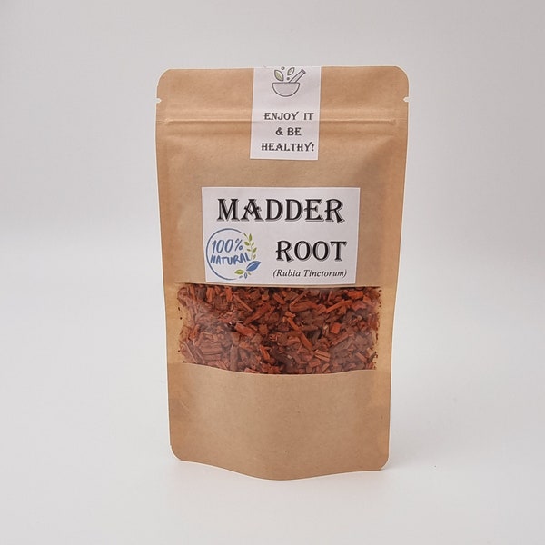 Madder Root - Cuts or Powder - Natural Dyes - Rubia Tinctorum - Madder Root Chopped Natural Dye Fabrics Red Orange 100% Biodegradable