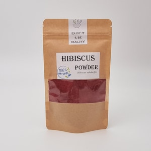 POUDRE DE FLEURS D'HIBISCUS bio séchées à l'herbe thé-hibiscus  Sabdariffa-croiss