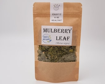 Feuille de mûrier | Feuilles de mûrier en vrac de 6 oz à 1 lb | Thé de Mûrier | Herbe séchée | Tisane BIO Morus Nigra L Folia