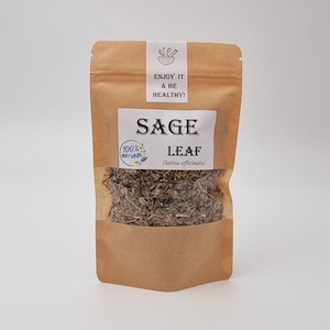 Sage Leaf  | Sage  Tea , Garden, Salvia officinalis | Natural | Herbalist | Dried Herbs | Botanical Sage Loose Leaf Herbal Tea