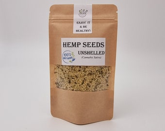 Hemp Seed Hulled | Hulled Hemp Hearts |  Unprocessed | Raw, Pure, Plant Protein, Vegan Superfood