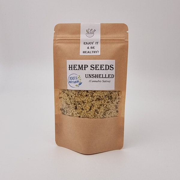 Hemp Seed Hulled | Hulled Hemp Hearts |  Unprocessed | Raw, Pure, Plant Protein, Vegan Superfood