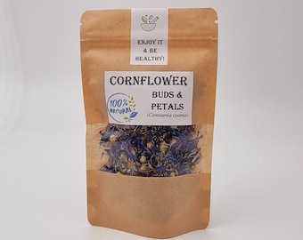 Cornflower  Petals & Buds | Whole Cornflower | Dried Cornflower | Centaurea Cyanus