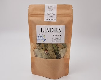 Linden Flower Tea |  Linden Flowers | Dried Linden Leaves And Flowers| Natural | Herbalist | Dried Herbs | Botanical |