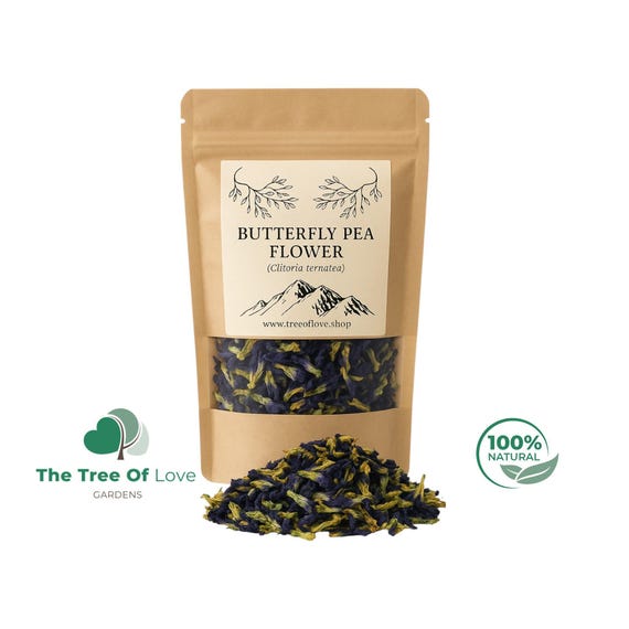 Butterfly Pea Flower or Powder | Tea |  Clitoria Ternatea | Dried Herbs |  Herbal Infusion by The Tree Of Love Gardens