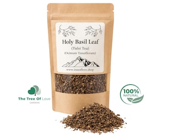 Heiliges Basil Blatt | Tulsi Tee | Ocimum Tenuiflorum | Getrocknete Kräuter | Ein Kräutertee von The Tree Of Love Gardens