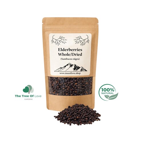 Elderberries |  Dried Elderberry | 1 lb 100% Organic Elder Berries | Wild Picked |  Whole Elderberries |  by The Tree Of Love Gardens