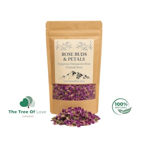 Dried Rose Buds & Petals | Bulgarian Whole Dried Rose Buds | Dried Herbs |  Sizes Available Dried Herbs | 1 oz Rose Petals | | Herbal Remedy