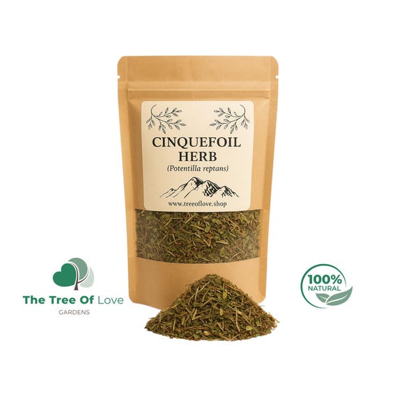 Cinquefoil Herb | Wildcrafted  | Potentilla Reptans | Dried Herbs | Tea | Bulk Herb | Herbal Infusion by The Tree Of Love Gardens