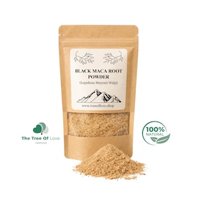 Pó de raiz de maca preta | Lepidum Meyenii peruana | Ervas secas | Infusão de ervas | Erva a granel | Chá de ervas da The Tree Of Love Gardens