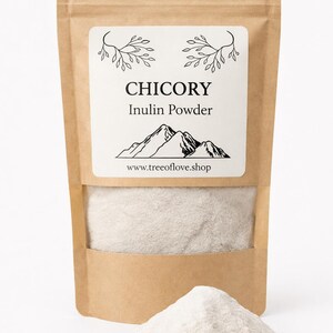 Pó de Inulina de Chicória | Pó de Inulina | Inulina, Açúcar Natural da Chicória | Ervas Secas | Chá de Ervas | Produtos à Base de Ervas | Ervas a Granel imagem 2