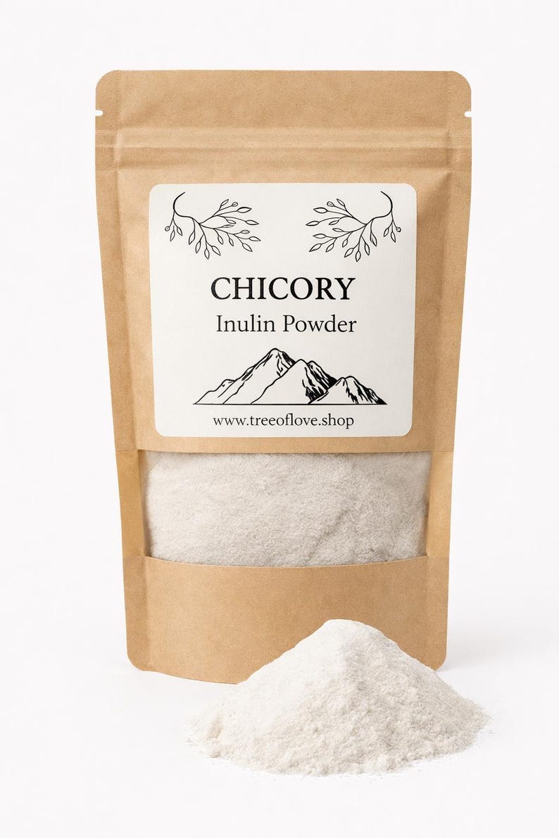 Pó de Inulina de Chicória | Pó de Inulina | Inulina, Açúcar Natural da Chicória | Ervas Secas | Chá de Ervas | Produtos à Base de Ervas | Ervas a Granel imagem 2