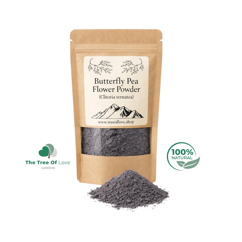 Butterfly Pea Flower or Powder | Tea | Clitoria Ternatea | Dried Herbs | Herbal Infusion by The Tree Of Love Gardens image 4