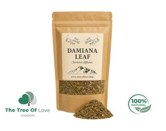 Damiana Leaf | Tea | Dried Herb | Natural |  Bulk Herbs | Herbal Infusion by The Tree Of Love Gardens