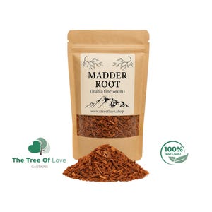 Krappwurzel (getrocknet) gemahlen - 1 Unze bis 4 Pfund natürliche Farbstoffe - Rubia Tinctorum - Krappwurzel gehackte natürliche Farbstoffgewebe Rot Orange