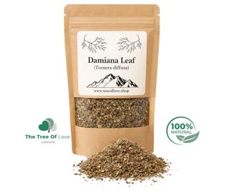 Damiana Leaf | Tea | Dried Herb | Natural |  Bulk Herbs | Herbal Infusion by The Tree Of Love Gardens