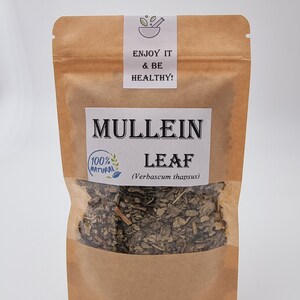 Mullein Leaf Tea Mullein Leaf c/s Verbascum thapsus Dried Wildcrafted Mullein Leaf Mullein leaf Herb image 3