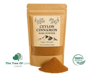Canela de Ceilán en polvo / Cinnamomum zeylanicum / Hierbas secas / Té de hierbas / Infusión de hierbas de The Tree Of Love Gardens