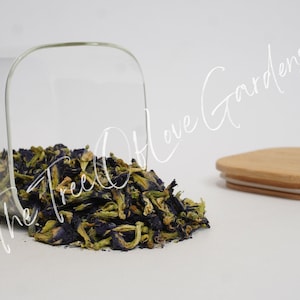 Butterfly Pea Flower or Powder | Tea | Clitoria Ternatea | Dried Herbs | Herbal Infusion by The Tree Of Love Gardens Whole Flowers