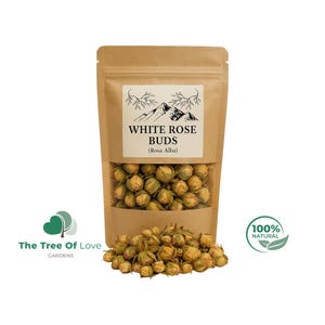 White Rose Buds | Dried White Roses | White Rose Buds White rose of york (Rosa alba)- Bulgarian Rose Valley | Herbal Remedy