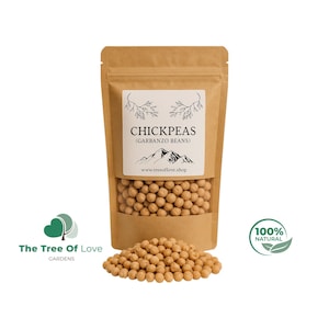Organic Garbanzo Bean Seeds - Heirloom Seeds, Chickpea Seeds, Bush Bean, Microgreens, Sprouting Seeds, Hummus | Herbal Remedy
