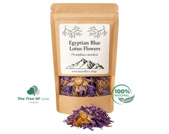 Egyptian Blue Lotus Flowers | Petals | Tea |  Nymphaea caerulea | Dried Herbs | Herbal Tea by The Tree Of Love Gardens