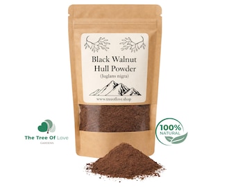Cáscara de nogal negro en polvo o en trozos / Juglans nigra / Hierbas secas / Té / Productos herbales / Infusión de The Tree Of Love Gardens