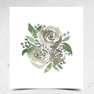 Black Roses Watercolor Print Multiple Size Options Botanical Wall Decor immagine 2