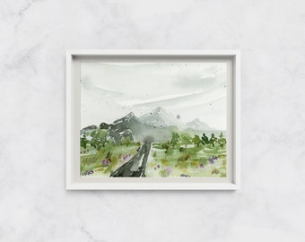 Spring Mountain Landscape Print - Multiple Size Options - Rural Landscape Wall Art