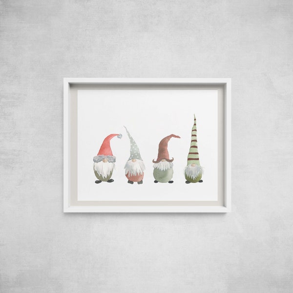 Winter Gnomes - Multiple Size Options - Fun Holiday Wall Art