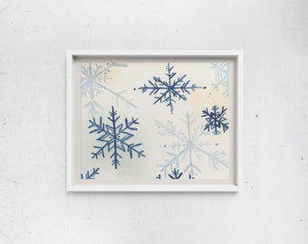 Drifting Snowflakes - Multiple Size Options - Simple Winter Wall Art
