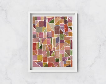 Retro Kaleidoscope Print - Multiple Size Options - Geometric Minimalist Wall Art