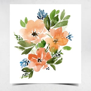 Peach Bouquet Print Multiple Size Options Floral, Botanical Wall Decor image 2