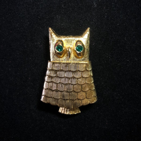 Vintage Avon Owl Brooch, 1960s, with Solid Perfume Holder