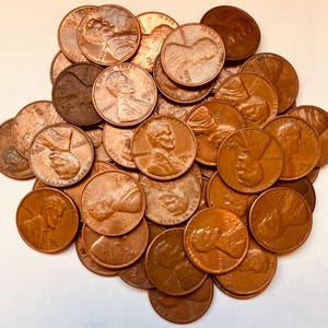 FULL ROLL COPPER Lincoln Memorial Cent Pennies Various Dates 1950s-1982 95%