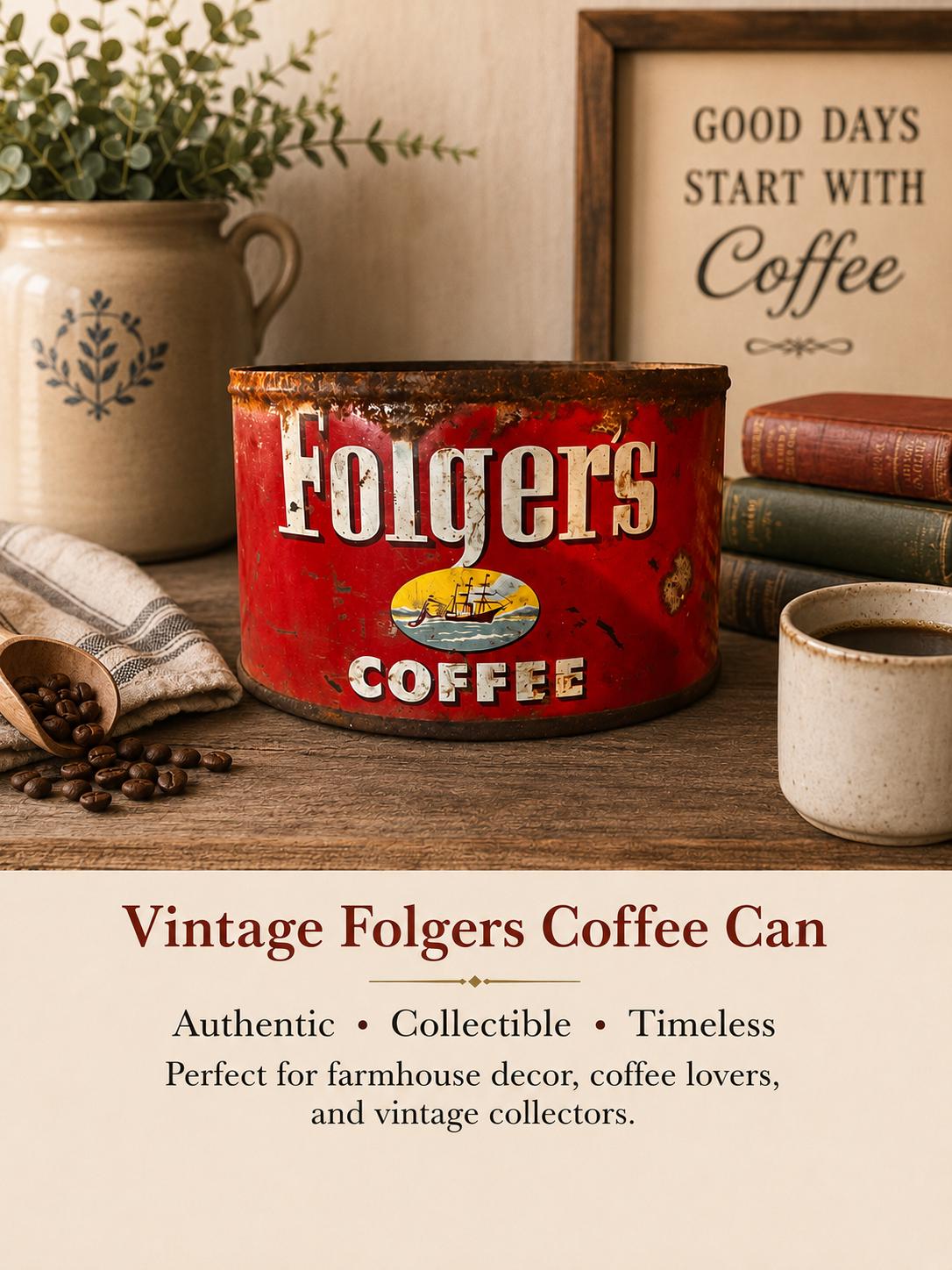 Vintage Folgers Coffee Can - Etsy