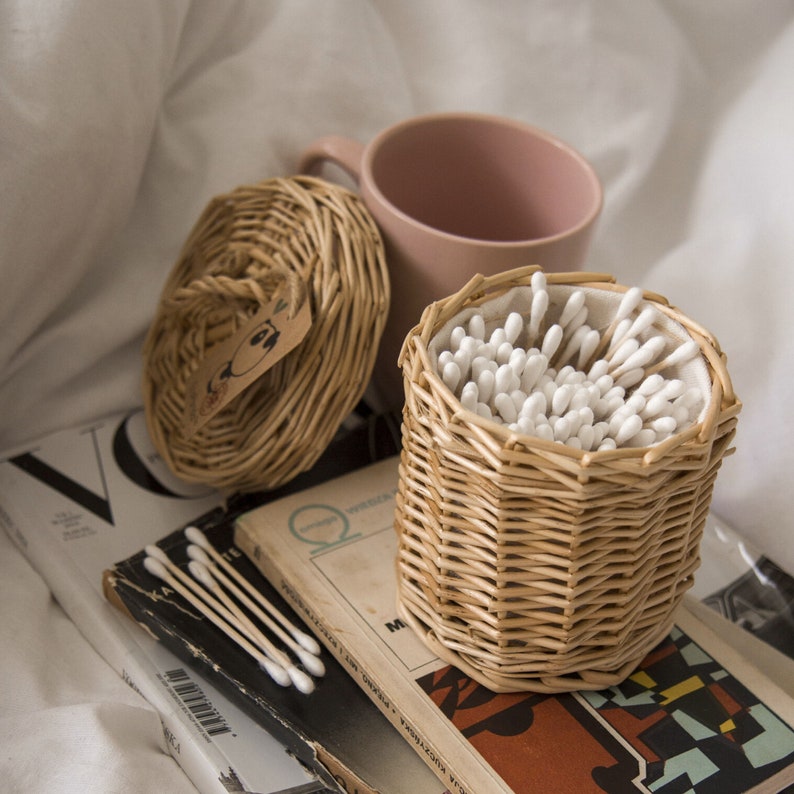 Handmade Cotton Bud Holder With 200 Pcs Bamboo Cotton Buds Etsy UK