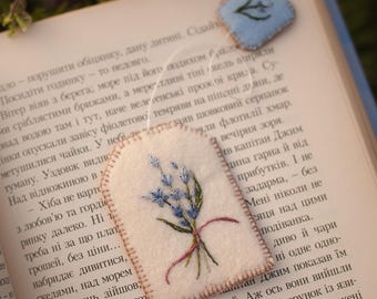 Hand embroidered teabag bookmark |Floral bookmark| Felt bookmark| Embroidered bookmark| Gift for readers
