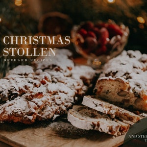 Stollen de Navidad Receta PDF / Receta navideña PDF / Receta de postre de invierno PDF/ Tutorial de cocina / Horneado navideño / Receta navideña