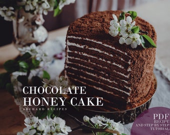 Chocolate Honey Cake PDF Recipe | Cake recipe PDF | Cooking tutorial | How to bake | Orchard Recipes