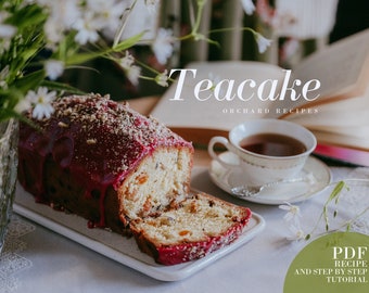 Receta Teacake PDF / Receta de pastel PDF / Tutorial de cocina / Cómo hornear / Recetas del huerto