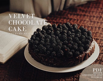 Velvet Chocolate Cake PDF Recipe | Cake recipe PDF | Cooking tutorial | How to bake | Orchard Recipes