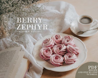 Berry zephyr Receta PDF / Receta de malvavisco PDF / Tutorial de cocina / Cómo cocinar / Recetas del huerto