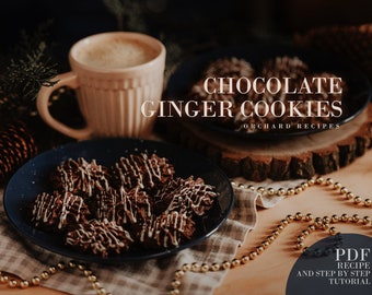 Chocolate Ginger Cookies PDF Recipe | Winter recipe PDF | Cooking tutorial | How to bake | Homemade Cookies recipe