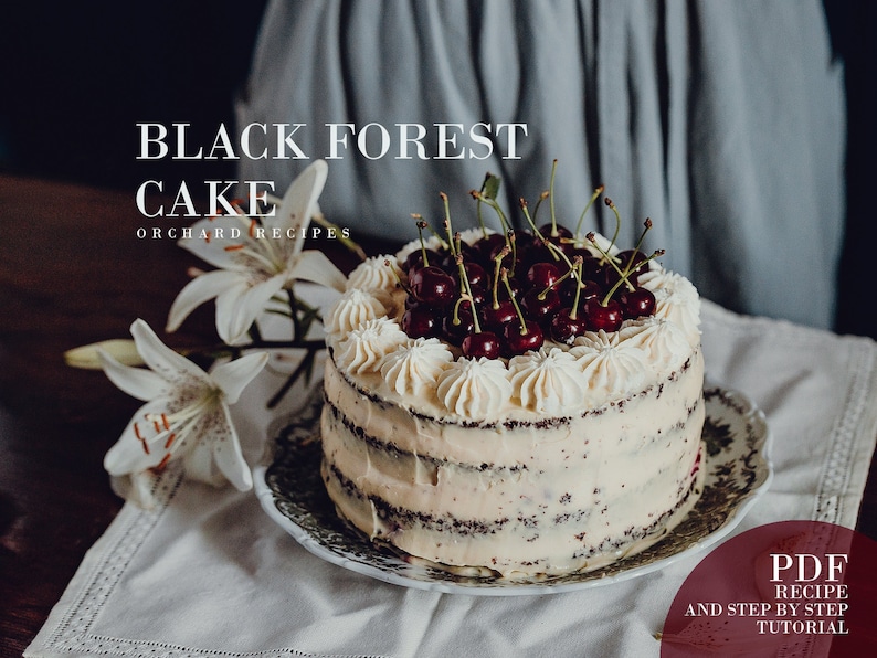 Black Forest Cake PDF Recipe Cake Recipe PDF Cooking Etsy