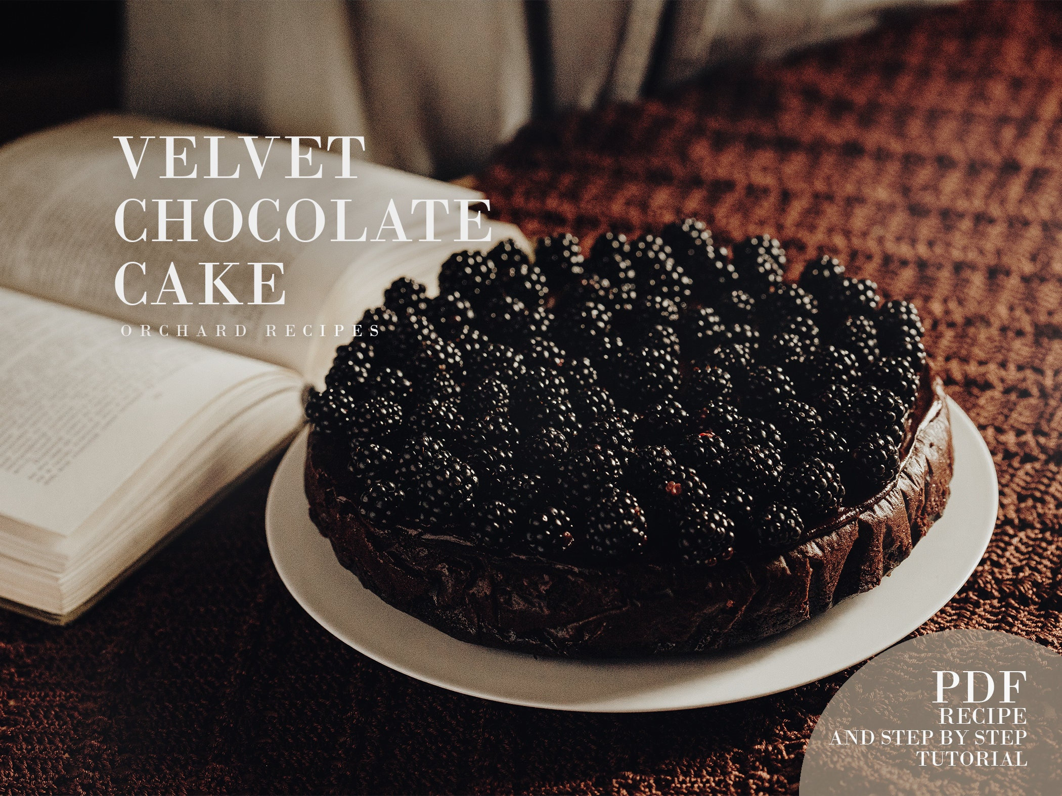 Velvet Chocolate Cake PDF Recipe Cake Recipe PDF Cooking Tutorial How