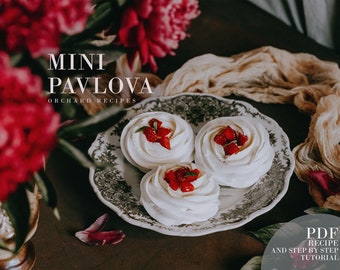 Mini Pavlova PDF Recipe | Dessert recipe PDF | Cooking tutorial | How to bake | Orchard Recipes