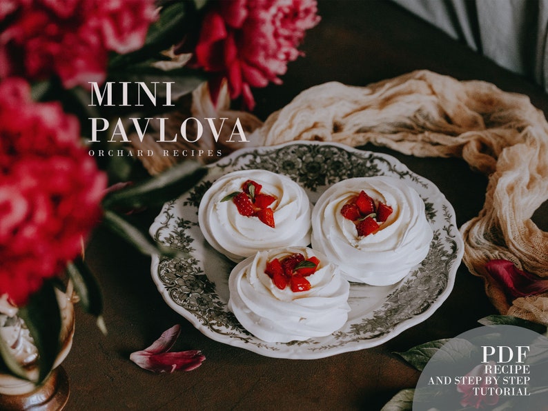 Mini Pavlova PDF Recipe Dessert recipe PDF Cooking tutorial How to bake Orchard Recipes image 1