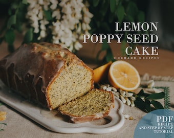 Pastel de limón y semillas de amapola PDF Receta / Receta de pastel PDF / Tutorial de cocina / Cómo hornear / Recetas de la huerta